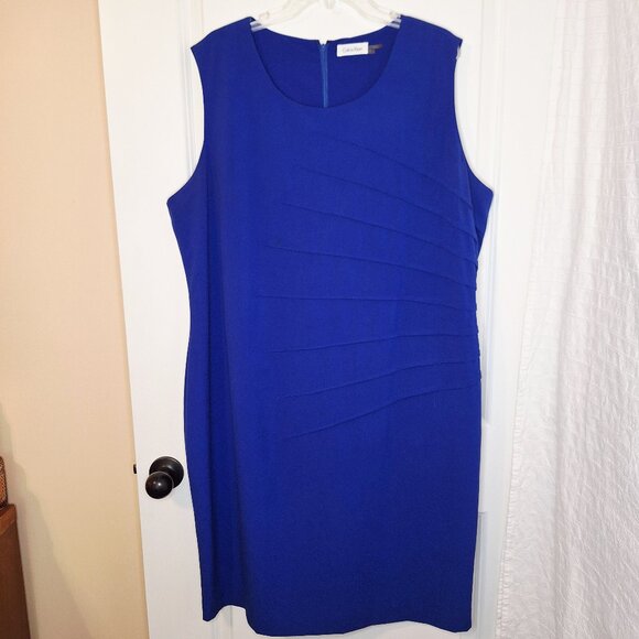 Calvin Klein Blue Sheath Dress Sz 22W - Picture 1 of 9
